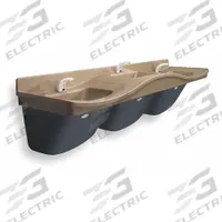 BRADLEY Bathroom Sink: Freq, Riverstone, Terreon®, Sensor, 92 7/8 in Overall Lg, 29 in Overall Wd (MPN S45-2466). Key specifications — Series: Frequency; Includes: Battery Operated Faucet; Color: Riverstone; Brand: BRADLEY; Sink Type: Bathroom; Material: Terreon®; Sink Material: Polymer Resin.