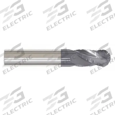 APPROVED VENDOR Roughing End Mill: Carbide, AlTiN Coated, 4 Flute, 3/16" Mill Dia, 5/8" LOC - Ball-Nose Carbide Roughing End Mills for Steel & Cast Iron