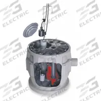 LIBERTY PUMPS Sewage Ejector System: 41 gal, 2/5 hp, 115V AC, 95 gpm Flow Rate @ 10' of Head, 4 in (MPN P382LE41/A2). Key specifications — Rated Voltage: 115V AC; Discharge Location: Top; Brand: LIBERTY PUMPS; Switch: Piggyback Tether Float.