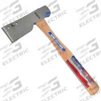 VAUGHAN Shingling Hatchet, 14 oz.: 14 in Overall Lg, 2 1/4 in Cutting Edge Lg, 14 oz Head Wt, Steel (MPN SH). Key specifications — Handle Material: Wood; Blade Material: Steel; Blade Finish: Powder Coated; Standards: ASME; Brand: VAUGHAN.