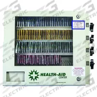 SYNERGY Medicine Vending Machine: 29 1/2 in Overall Ht, 21 in Overall Wd, 6 Selections, Free (MPN HA6-FV). Key specifications — Material: Steel; Payment Configuration: Free; Brand: SYNERGY; Manufacturer Part Number: HA6-FV.