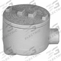 Conduit Outlet Body: Iron, GR, 3/4 in Trade Size, LB Body, 18 cu in Body Capacity (MPN GRLB75). Key specifications — Series: For Standard Body; Compatible Conduit Trade Size: 3/4 in; Thread Gender: Female; Hub Style: Threaded; Cover Included: Yes; Body Style: LB; Connection Type: Threaded; Back Type: Round.