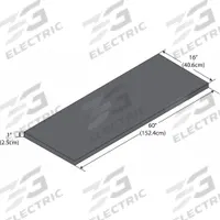 Shelf: 16 in Overall Lg, 5 ft Overall Wd, 1 in Overall Ht, Phenolic, Black (MPN GRPS1660). Key specifications — Material: Phenolic; Brand: INSTOCK.