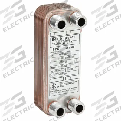 BELL & GOSSETT Heat Exchanger: 150,000 BtuH Water / 21,000 BtuH Oil, 25 gpm, 2.27 sq ft - Brazed Plate Heat Exchangers