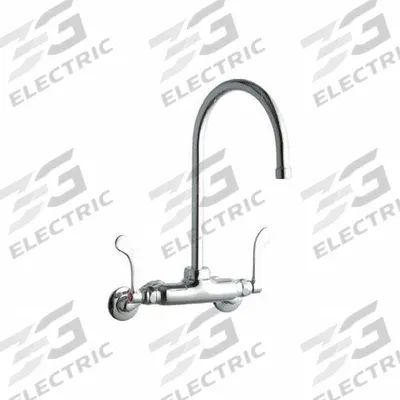 ELKAY Handle-Operated Faucet: Elkay, Brass, Widespread, Wall, 2 Mounting Holes - Widespread Kitchen Faucets