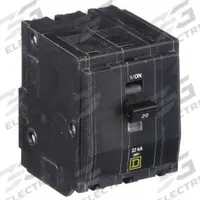 SQUARE D Miniature Circuit Breaker: 20 A, 120/240V AC, Three Phase, 22kA at 120/240V AC, 3 Poles (MPN QO320VH). Key specifications — Phase: Three; Amps: 20 A; AC Voltage Rating: 120/240V AC; Max. AIR Rating: 22kA at 120/240V AC; For Use With: QO Load Centers and NQ Panelboards; Brand: SQUARE D.