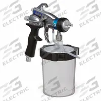 GRACO HVLP Spray Gun: HVLP, Coatings/Enamels/Paints/Primers/Stains, NPSM, 1 qt Cup Capacity (MPN 17P481). Key specifications — Brand: GRACO; Air Inlet Type: NPSM; Compatible Fluid Type: Stains; Includes: #3 Quick Release Fluid Set; Material: Stainless Steel.