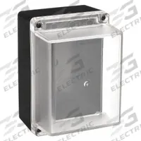 BOX ENCLOSURES Enclosure: Black, Polycarbonate, 7 in x 5 in x 4 in, NEMA 4, Clear Cover (MPN BEN-85PCBK). Key specifications — Color: Black; Cover Style: Clear; NEMA Enclosure Rating: 4; Brand: BOX ENCLOSURES.