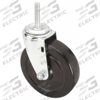 APPROVED VENDOR Stem Caster: 5 in Wheel Dia., 1 1/4 in Wheel Wd, Swivel, Swivel, 1/2 in Stem Dia. (MPN 32J823). Key specifications — Brand: APPROVED VENDOR; Thread Size: 1/2"-13; Wheel Bearing Type: Plain; Wheel/Tread Color: Black; Roll Up: Swivel.