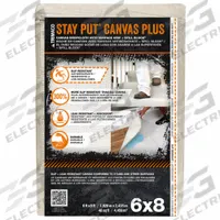 TRIMACO Drop Cloth: Extra Heavy Duty, Anti-Slip Canvas, 47 mil Thick, 6 ft Wd, 8 ft Lg, Tan (MPN 04329). Key specifications — Color: Tan; Features: Slip-Resistant; Material: Anti-Slip Canvas; Brand: TRIMACO.