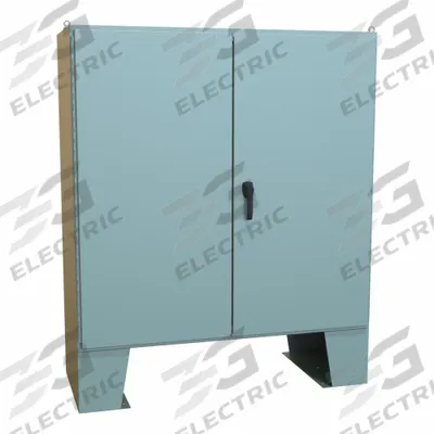 HAMMOND Electrical Enclosure: Steel, 60 in x 60 in x 25 in, NEMA 12, w/Panel, Solid Cover - Steel Dust-Tight Enclosures