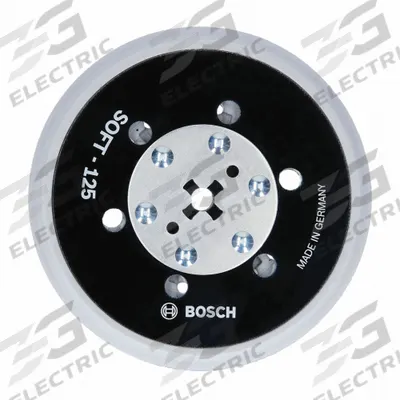 BOSCH Multi-Hole Sanding Pad: 5 in Wd, Round, Hook and Loop, Soft, For GET65-5 - Backing Pads for Power Sanders