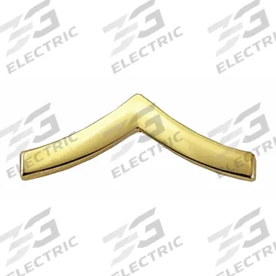 HEROS PRIDE Metal Rank Insignia: PVT. Chevron, 3/4 in, Gold, Metal, Clutch Pin, Rank Insignia - Metallic Insignia