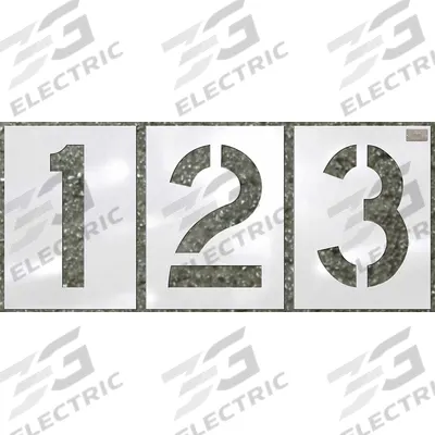C.H. HANSON Stencil Set: 0 to 9/Blank ( ), 8 in Character Ht, 5 1/4 in Character Wd - Plastic Stencil Sets