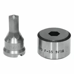 EDWARDS Hex Punch & Die Set: Edwards, 55 ton_65 ton_100 ton_120 ton Compatible Ironworker Size, Hex (MPN ED9-PDH17/32). Key specifications — attr67451: IW55 , IW65 , IW100, IW120; attr67489: Hex; attr67463: 17/32 in; attr67447: ED9-PDH17/32; attr67456: Edwards; attr67443: EDWARDS; attr67472: 17/32 inHex Punch & Die Set.