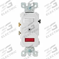 LEVITON Wall Switch: Toggle Switch, Single Pole, Maintained, White, 120V AC, 15 A (MPN 5226-W). Key specifications — Illuminated: No.