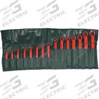 WIHA Box End Wrench Set: Alloy Steel, Chrome, 16 Tools, 8 mm to 32 mm Range of Head Sizes, Insulated (MPN 21093). Key specifications — attr324927: WIHA; attr309452: Wrench Roll; attr309451: No; attr309461: Chrome; attr309460: Alloy Steel; attr309463: Yes; attr309449: 8 mm to 32 mm.