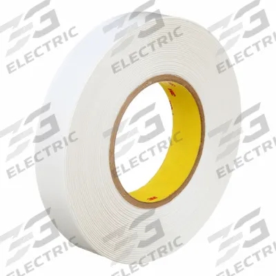 3M Film Tape: 1 in Roll Wd, 72 yd Overall Roll Lg, 2 mil Thick, Acrylic - Repositionable Double-Sided Film Tape
