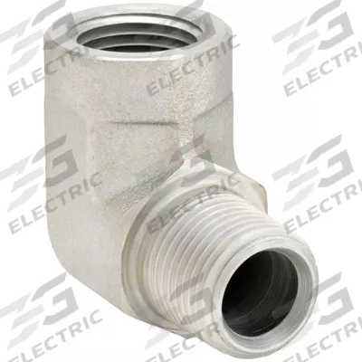 PARKER Metal Pipe Elbow: 90° Elbow, Steel, 3/8 in x 3/8 in - Hydraulic Threaded Extreme-Pressure Pipe Fittings