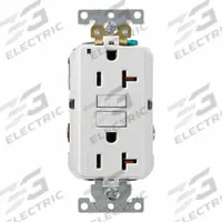 LEVITON Plugs and Receptacles: Duplex, 5-20, White, GFCI, 125V AC, 20 A, 2 Pole / 3 Wire (MPN G5362-W)