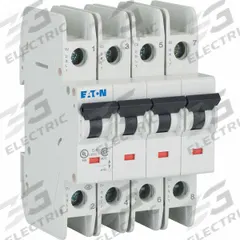 IEC Miniature Cct Breaker, 1 A, 3 in (MPN FAZ-C1/4-NA). Key specifications — attr1063588: 277/480V AC; attr1063574: 10 kA at 277/480V AC; attr1063562: EATON; attr1063585: Screw.