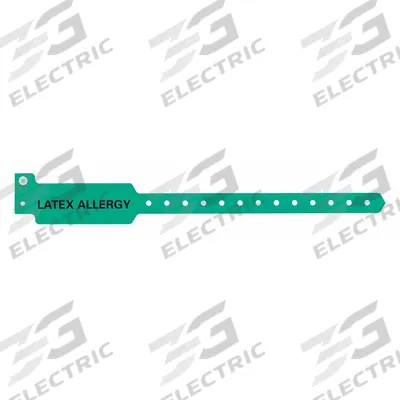 ID Wristband: Latex Allergy, 10 1/4 in Overall Lg, 1 3/8 in Overall Wd, Plastic - Security Wristbands