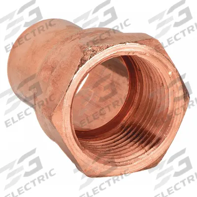 NIBCO Sweat Fitting Adapter: 1/4 in CTS x 1/4 in Pipe, FTG x FNPT, Wrot Copper (MPN 6032-1/4) - Wrot Copper Tube Fittings
