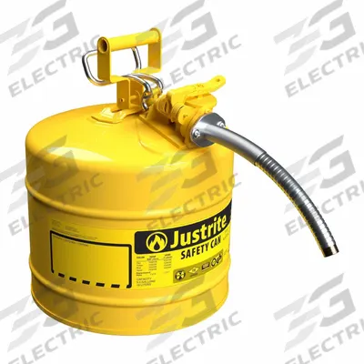 JUSTRITE TYPE II SAFETY CAN: For Use With Diesel, 5 gal Capacity, Includes 5/8 in OD Hose - Diesel Safety Cans