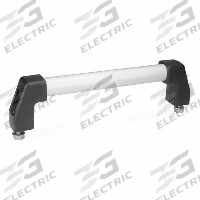 JW WINCO Pull Handle: Threaded Holes, Front-Mount, 23.62 in Mounting Hole Center to Center - Load-Rated Straight-Leg Tubular Pull Handles