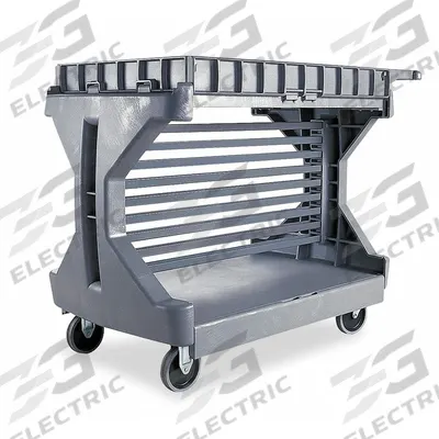 AKRO-MILS Utility Cart Bin Rail Kit: For 30936, For 4YT95, 400 lb Cap, Powder Coated - Bin Rail Kit for Utility Carts with Flip-Gate Flush Plastic Shelves