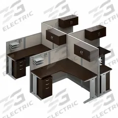 BUSH BUSINESS FURNITURE Modular Cubicle Workstation: 62 7/8 in Overall Ht, 129 in Overall Wd, Cherry (MPN OIAH007MR). Key specifications — Brand: BUSH BUSINESS FURNITURE; Office Cubicle Color: Cherry.