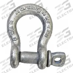 CROSBY Anchor Shackle: Anchor Shackle, 19,000 lb Working Load Limit, 1 7/16 in Wd Between Eyes (MPN 1017560). Key specifications — Body Color: Silver; Brand: CROSBY.