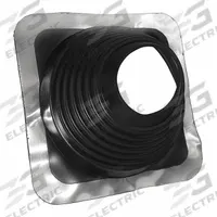 13"dia Plastic Roof Vent Pipe Boot: For Pitched Roof, Round Base, 13 in W Base Size (Rectangular) (MPN 14746). Key specifications — Top Opening: Open; Material - Collar: Plastic; Brand: OATEY.