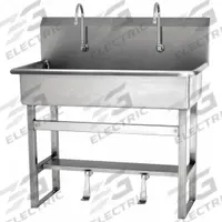 SANI-LAV Wash Station: 45 in Overall Ht, 37 in Bowl Lg, 8 in Bowl Dp, 2 gpm Flow Rate, 16 ga (MPN 54F1). Key specifications — Includes Side Splash: Side Splash Not Included; Brand: SANI-LAV.