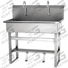 SANI-LAV Wash Station: 45 in Overall Ht, 37 in Bowl Lg, 8 in Bowl Dp, 2 gpm Flow Rate, 16 ga (MPN 54F1). Key specifications — Includes Side Splash: Side Splash Not Included; Brand: SANI-LAV.