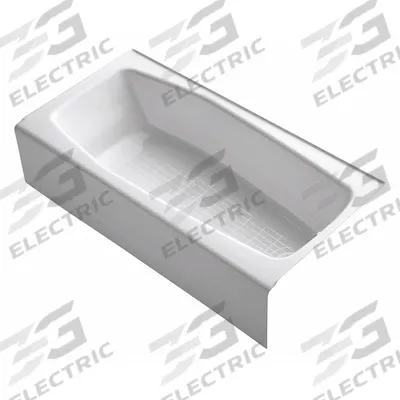 KOHLER Bathtub: Right Drain Location, 14 in Overall Ht, 60 in Overall Lg, 30 in Overall Wd - Alcove Bathtubs