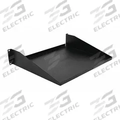 MONOPRICE Rack Shelf: 2 u, Solid Shelf, 14 1/2 in Overall Dp, 3 1/2 in Overall Ht, 19 in Overall Wd (MPN 8629). Key specifications — Brand: MONOPRICE; Color: Black; Material: Steel; _Shelf Style: Solid.