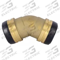 SHARKBITE Push-Fit Elbow Fitting: 2 in OD x 2 in OD Size, Push-to-Connect x Push-to-Connect, Brass (MPN UXL0554). Key specifications — Brand: SHARKBITE.