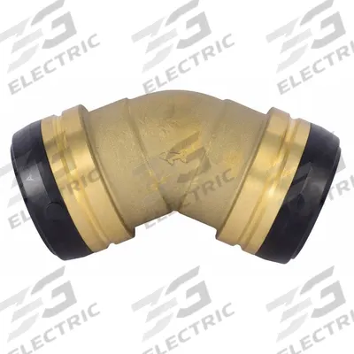 SHARKBITE Push-Fit Elbow Fitting: 2 in OD x 2 in OD Size, Push-to-Connect x Push-to-Connect - Standard Brass Push-to-Connect Tube Fittings