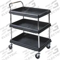 Laboratory Utility Cart: 39 1/2 in Overall Lg, 27 in Overall Wd, 33 1/4 in Overall Ht, Polymer (MPN GRBC2636-3DBL). Key specifications — Brand: INSTOCK; Product Type: Lab Cart; Includes: (3) Shelves; Cart Material: Polymer.
