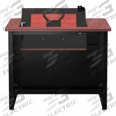 VERSADESK Computer Desk: Metal, Cherry, 0 Drawers, 36 in Overall Wd, 29 in Overall Ht - Downview Computer Desk