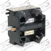 SCHNEIDER Contact Block: 30 mm Panel Mounting Size, 1NO, Momentary/Power Reed, 9001K/9001SK Series (MPN 9001KA52). Key specifications — Switch Action: Momentary/Power Reed; Terminal Connection Type: Screw Clamp Terminals; Brand: SCHNEIDER; Compatible with Series: 9001K.