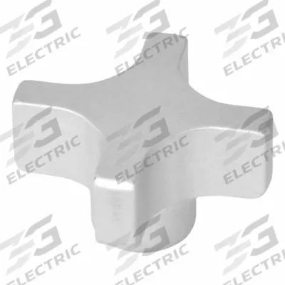 JW WINCO Hand Knob; 4-Prong Knobs: 4 Point, Aluminum, 2.5 in Dia - 4-Arm Knobs with Unthreaded Hole