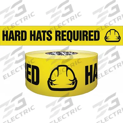 APPROVED VENDOR Barricade Tape: 1,000 ft Lg, 3 in Wd, Hard Hats Required Legend - Worksite Safety Messaging Barrier Tape