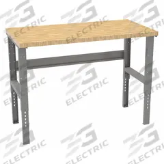 TENNSCO Workbench: Adj Ht, Butcher Block, 60 in x 30 in, 3,800 lb Overall Load Capacity, Gray (MPN WBAT-1-3060W). Key specifications — Brand: TENNSCO.