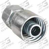 PARKER Hydraulic Crimp Fitting: Steel x Steel, Straight, -8 For Hose Dash Size, Female x Genderless (MPN 10643-8-8). Key specifications — Fitting Gender: Female x Genderless; Fitting Connection Type: JIC x Crimp; Thread Size: 3/4"-16; For Hose Dash Size: -8; Brand: PARKER.