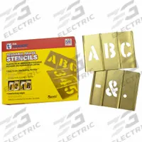 C.H. HANSON Stencil Set: Ampersand (&)/A to Z/Comma (,)/Dash (-)/Period (.), 3 in Character Ht (MPN 10033). Key specifications — Includes: Period Ender (·); Characters Included: Ampersand (&); Interlocking Orientation: Horizontal; Brand: C.H. HANSON; Included Characters: Dash (-).