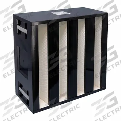 KOCH FILTER V-Bank Air Filter: 24 in x 24 in x 12 in, Microfiber Glass - MERV 17 V-Bank Air Filters