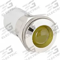 APPROVED VENDOR Raised Panel Light: 16 mm Panel Mounting Hole Dia, LED, Yellow, Raised Head, M16 (MPN 24M149). Key specifications — Brand: APPROVED VENDOR; Electrical Connection: 0.11 Male Quick Disconnect.
