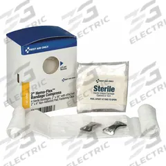 FIRST AID ONLY First Aid Kit Refill: 3 in Dressing Lg, 1 7/8 in Dressing Wd, Sterile, Clips, 4 PK (MPN FAE-5009). Key specifications — Water Resistance: Not Water Resistant; Unitized: Bulk; Standards: ANSI Z308.1-2015; Manufacturer Part Number: FAE-5009; Product Type: Bandage Compress; Sterility: Sterile; Brand: FIRST AID ONLY; Fastener Included: Clips.